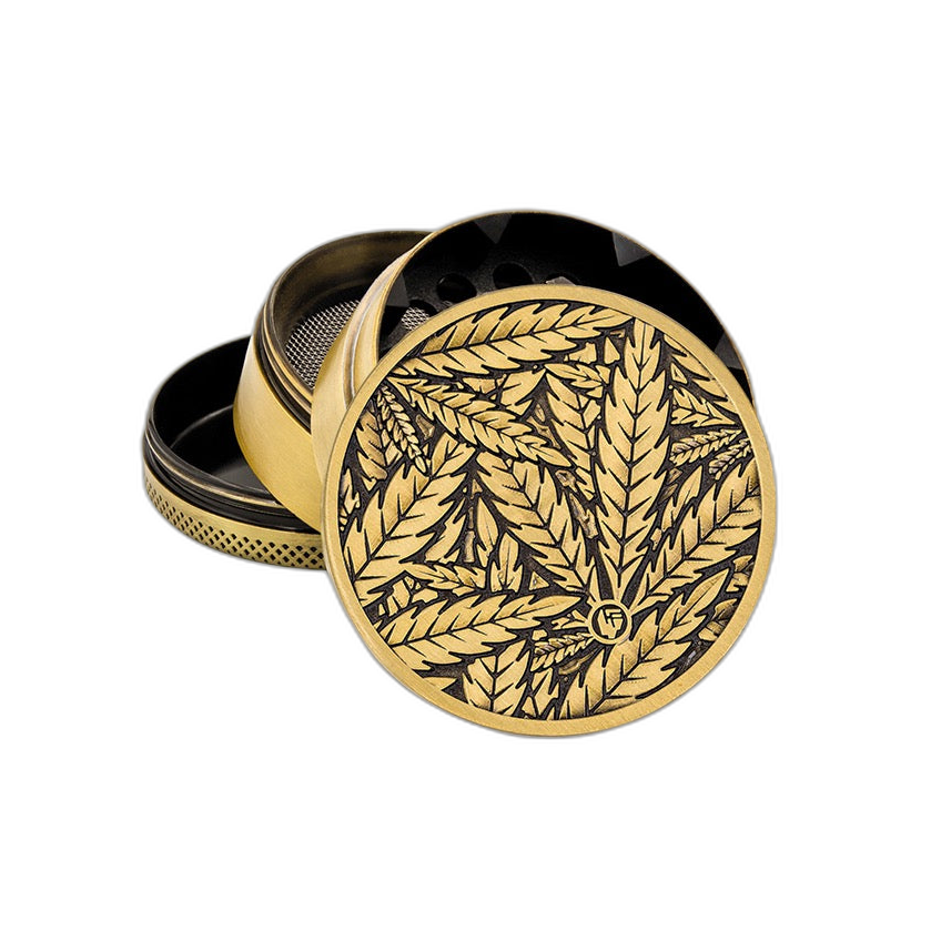 Metal Grinder „Gold Leaves“ – B6 Premium Grinder kaufen | GLAZED®