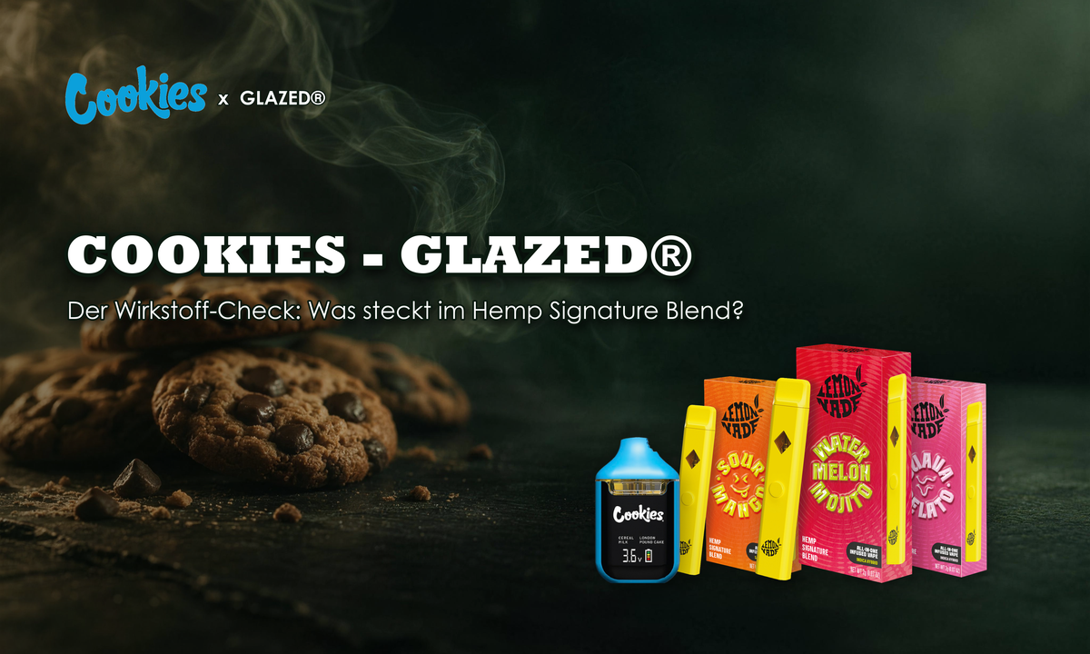 COOKIES® x GLAZED®: Der Wirkstoff-Check zum Hemp Signature Blend, LEMONADE 2ml Vapes und Dual Chamber Pen | GLAZED®